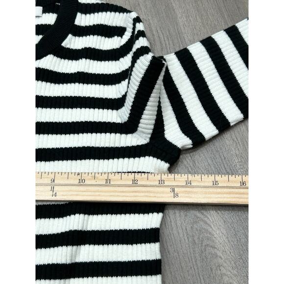 NWT Madewell Womens Black White Knit Striped Zip-Front Cardigan Sweater Size XS - Picture 6 of 8